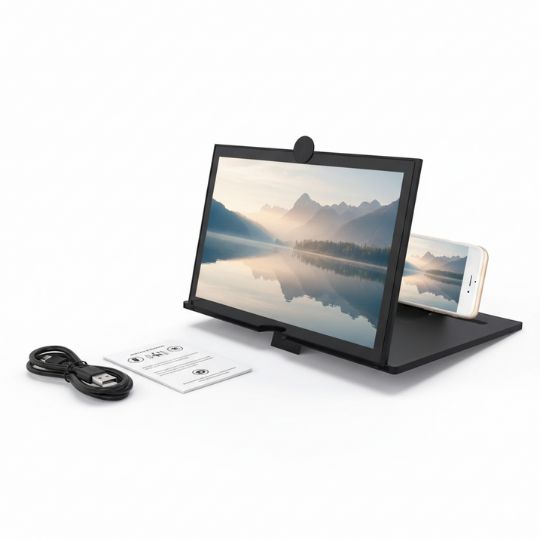 Contenuto confezione Screen Magnifier: supporto ingranditore per smartphone e manuale